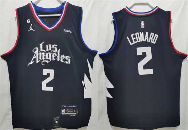 Mens Los Angeles Clippers #2 Kawhi Leonard Black Stitched Jersey->los angeles clippers->NBA Jersey
